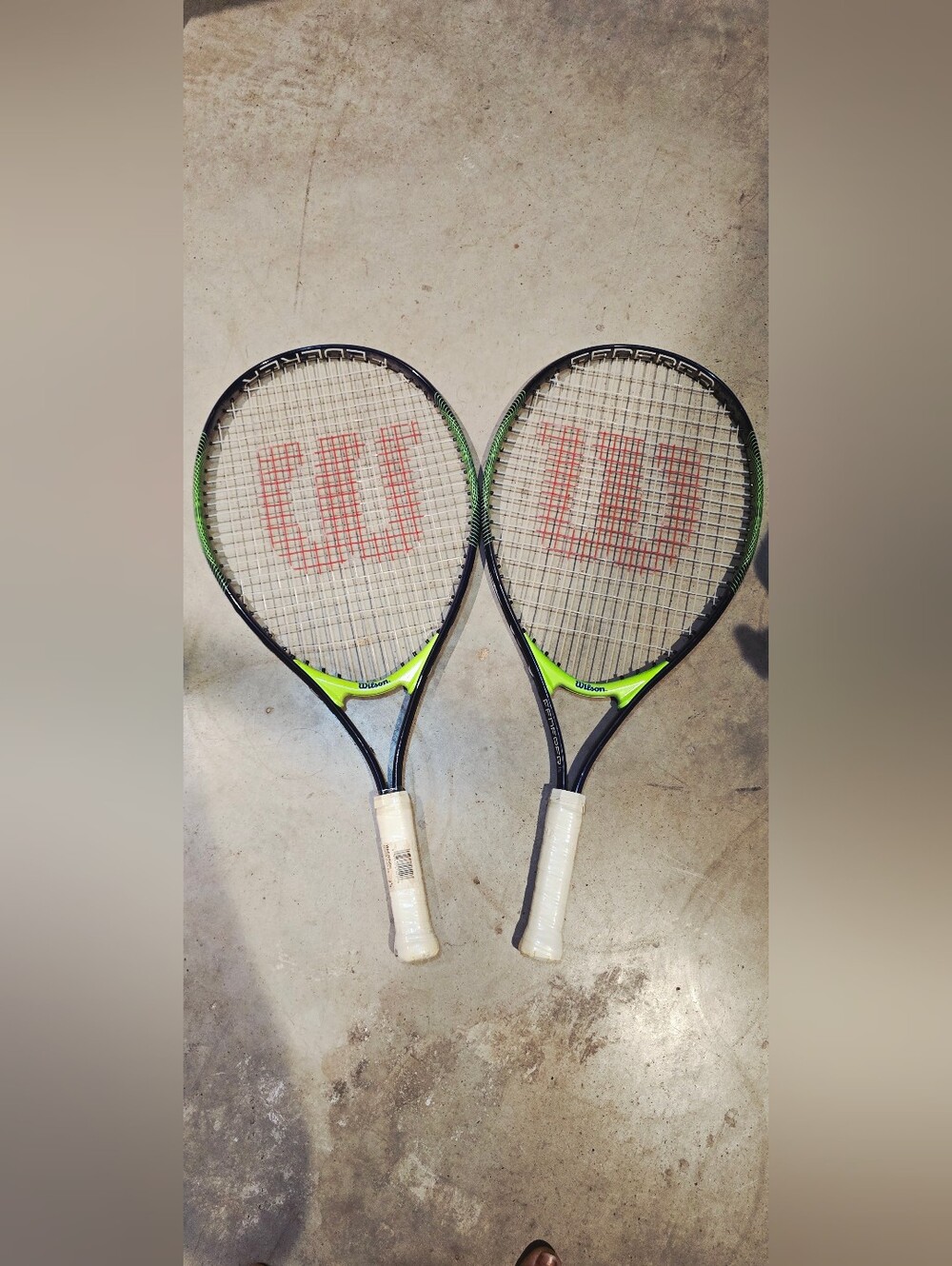 Wilson Green/Black Tennis Racket - Pair
